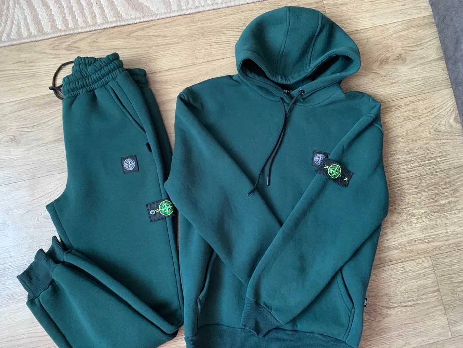 сортивный мужской костюм теплый Stone Island